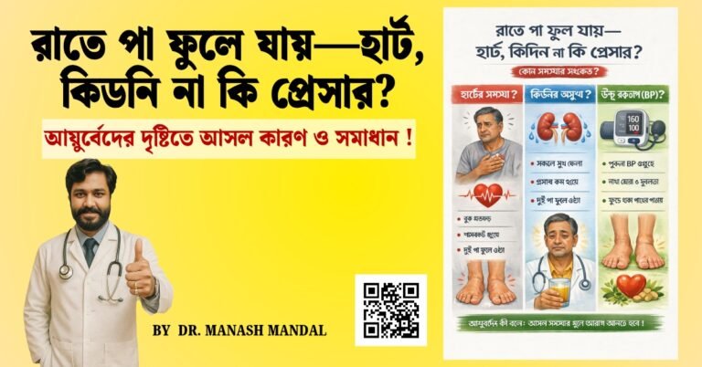 রাতে পা ফুলে যায়—হার্ট, কিডনি না কি প্রেসার?আয়ুর্বেদের দৃষ্টিতে আসল কারণ ও সমাধান